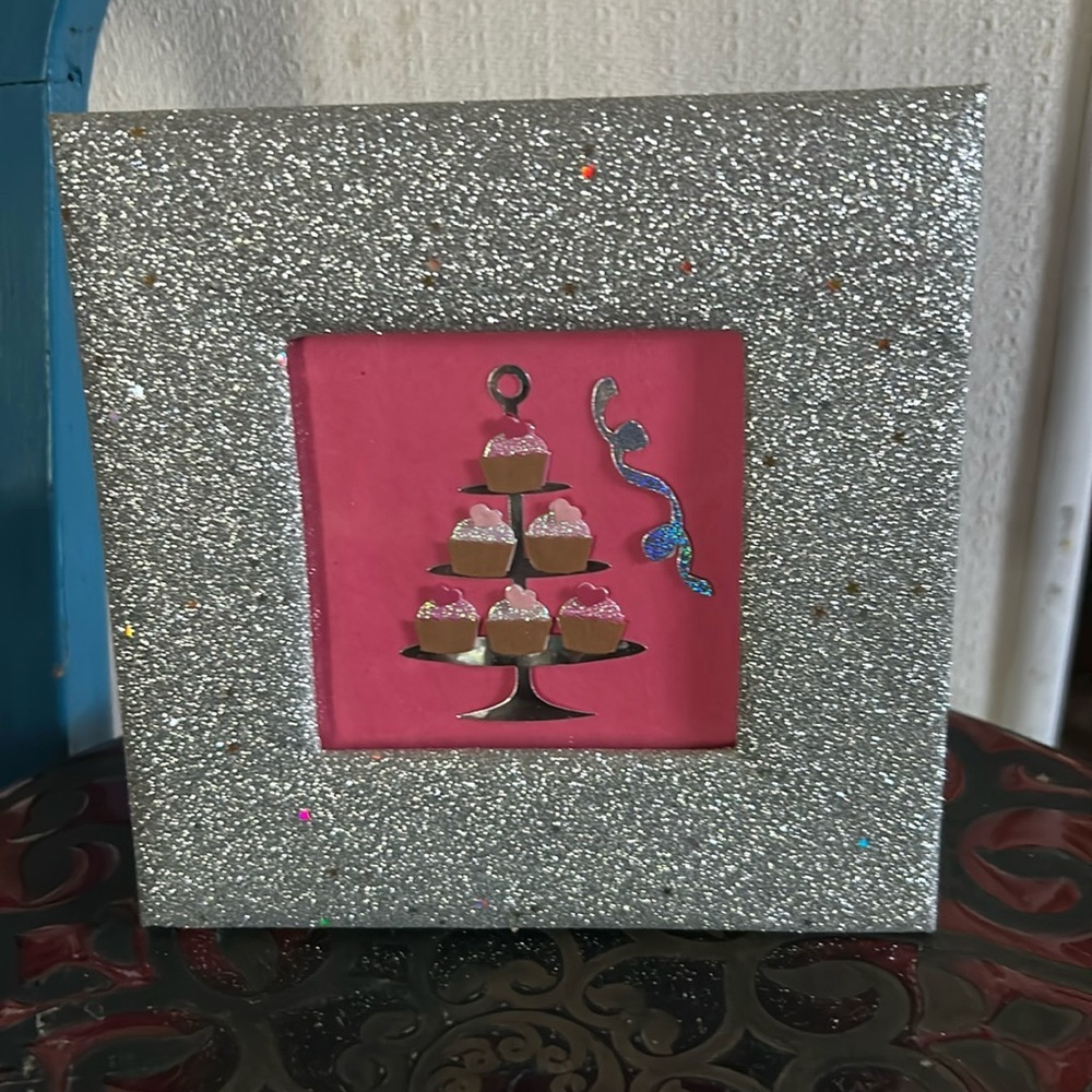 Vintage Framed Birthday Cupcakes